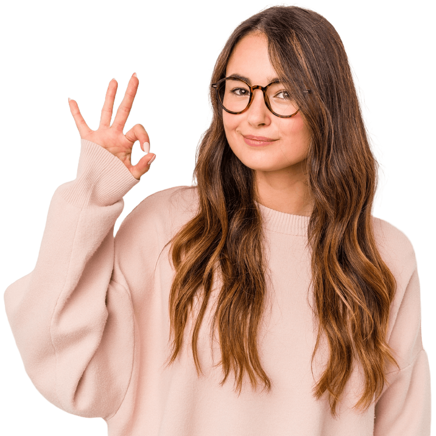 Imagen De Mujer Con Lentes Y Gesto De OK En Baratillo WP WordPress Plugins Themes Y WooCommerce