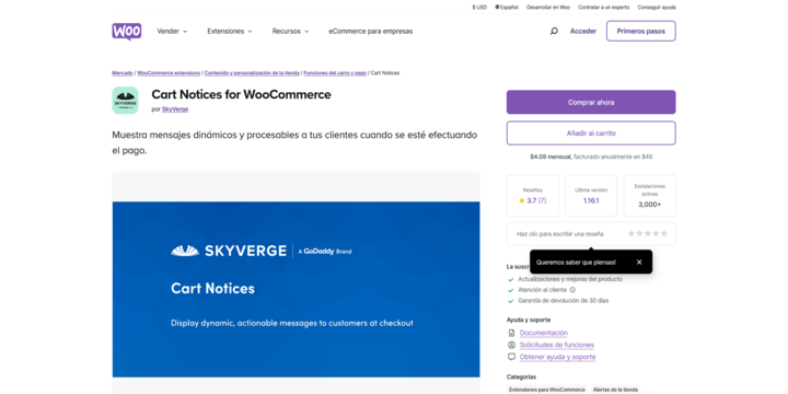 Imagen De WOO Cart Notices En Baratillo WP WordPress