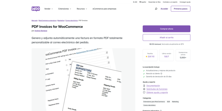 Imagen De WOO PDF Invoices En Baratillo WP WordPress